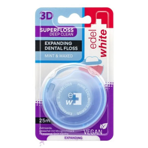 Edel White Superfloss Зубна нитка, що розширюється, 25 м Edel White Superfloss Зубна нитка, що розширюється, 25 м
